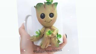 Baby Groot na Caneca - Passo a Passo | Faby arte em Biscuit