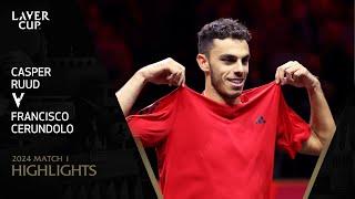 Casper Ruud v Francisco Cerundolo Highlights | Laver Cup 2024 Match 1