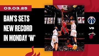 Bam Adebayo 19 PTS 15 REB 5 AST 2 STL | Washington Wizards vs. Miami HEAT | March 3, 2025