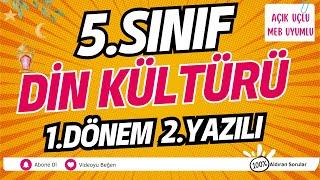 5. Sınıf Din Kültürü 1. Dönem 2. Yazılı Soruları - Açık Uçlu ‍
