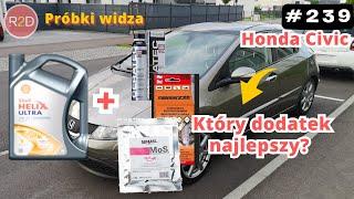 Jak zmieniają się parametry oleju po dodaniu dodatku? Trzy różne typy, Honda Civic, Shell, MoS2 #239