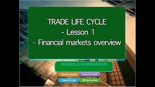 Trade Life Cycle -Financial Markets (Lesson 1)