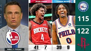 ESPN reacts to 76ers fall to 3-14 after lose to Rockets 122-115; Maxey 39 Pts, Jalen Green 41 Pts