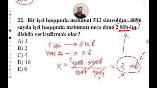 25 İNFORMATİKA TESTİ (Sınaq izahı @fzacademy )