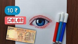 Drawing with 10 Rs sketch pen : tutorial #shorts