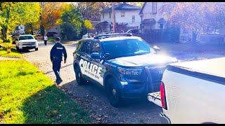 COPS Pulled up on ME then we heard SHOTS FIRED while mowing this Elderly Lady's Overgrown Yard