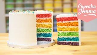 How to make the Best Ever Rainbow Cake | Cupcake Jemma