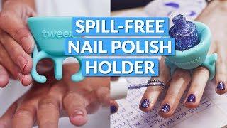 Tweexy Nail Polish Holder Ring Prevents Spills & Drips