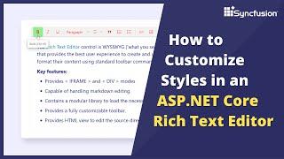 How to Customize Styles in the ASP.NET Core Rich Text Editor