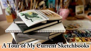 A Tour of All My Current Sketchbooks | How I use Sketchbooks in my Creative Practice | Watercolour