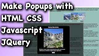 HTML CSS Javascript JQuery Webpage Popup Dialog Tutorial