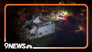 Drone video shows tornado damage in Virginia Beach