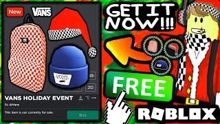 FREE ACCESSORIES! HOW TO GET Vans Santa Hat! Blue Beanie! Checkerboard Backpack! (ROBLOX VANS EVENT)