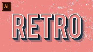 RETRO TEXTURE VINTAGE TYPOGRAPHY ADOBE ILLUSTRATOR TUTORIAL