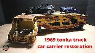 1969 Tonka turbine bumper Truck Car Carrier restoration