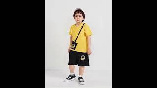 Elmo Fun Graphic Summer Outfit for Kids #kidsclothing #fashion #blackclothes #kidswearfactory