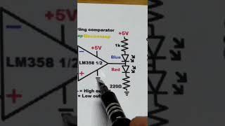 Output Pin 1 Load for LM358 Op Amp Non Inverting Comparator Circuit #short #shorts #electronics