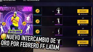 ESTE es el INTERCAMBIO de EMOTES con ORO FEBRERO en FF LATAM  *emotes con oro ff*