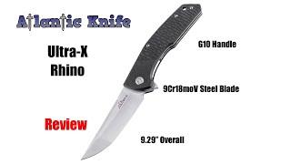 Ultra-X Rhino Black G10 Folding Knife Review | Atlantic Knife Reviews 2019