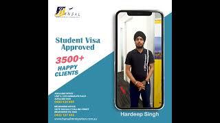 ANOTHER STUDENT VISA APPROVED    BANSAL IMMIGRATION