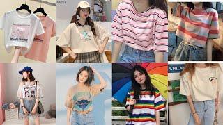 Korean t-shirt collection | Trend t-shirt Korea style for girls Korean fashion 2021