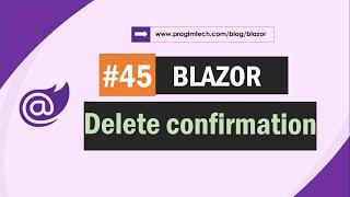 Delete confirmation dialog in Blazor