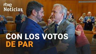 ARAGÓN: JORGE AZCÓN (PP) investido PRESIDENTE para liderar un GOBIERNO de COALICIÓN con VOX | RTVE