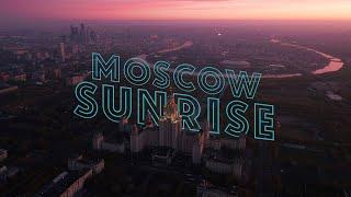 Moscow Sunrise Drone of Pushkin Fly Team Футаж коптер Москва