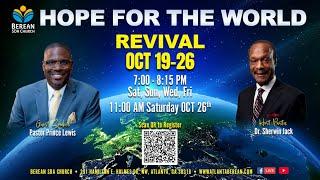 Sabbath Worship at Atlanta Berean | October 26, 2024 | Hope for the World Revival | Pr. Prince Lewis