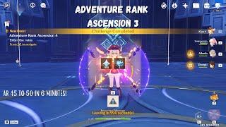 Adventure Rank Ascension 3 in 6 minutes | Ascension Quest 3 | Genshin Impact