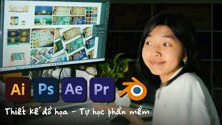 02Q&A| Cấu hình máy tính & Cách mình TỰ HỌC PHẦN MỀM THIẾT KẾ ĐỒ HỌA: Ai, Ps, Pr, Ae, Blender