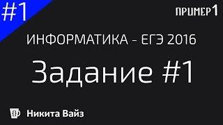 Разбор задания №1. ЕГЭ по информатике 2017. Пример ФИПИ