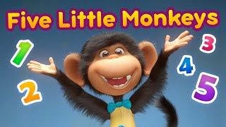 NEW SONG!  FIVE LITTLE MONKEYS  Masha and the Bear Nursery Rhymes  Famous songs for kids