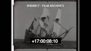 MAYFLOWER II ARRIVES AT PLYMOUTH ROCK 1957