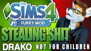 Sims 4 Furry Mod: Stealing everything and selling it back.