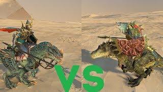 Рыцари на хладнокровных vs Копейщики на хладнокровных: Total War Warhammer 2. тесты юнитов v1.6.1.