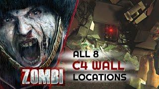 Zombi - All C4 Wall Locations - 8 Hidden Areas behind cracked walls