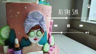 "Lady at the Spa" fondant 2d topper