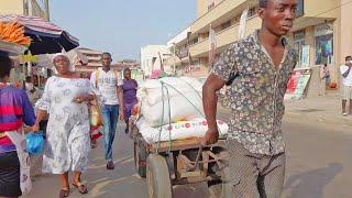 REAL LIFE INSIDE BUSY GHANA MARKET ACCRA MAKOLA AFRICAN WALK VIDEOS