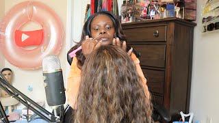 Braiding Clients Hair ASMR Watermelon Extra Chewing Gum