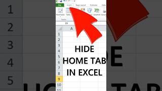 Hide Home Tab in Excel|#shorts #trending #unfrezzmyaccount #viral #subscribe