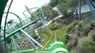 POV Incredible Hulk roller coaster ride front row seat, Universal Studios Orlando