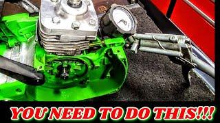 How to perform a crankcase pressure and vacuum test... The 084 wet shot saw progress... Head is on 