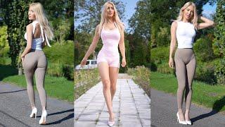  NEW  | Selina Amy Walks and Models Tight Leggings, Short Bodysuit & Dress with Heels | 4K