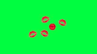 Footage Animation Kisses on Green Screen