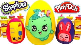 3 Huevos Sorpresas Gigantes de Shopkins en Español de Plastilina Play Doh