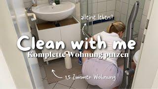 CLEAN WITH ME - komplette Wohnung putzen, meine 1,5 Zimmer Studentenwohnung *deep cleaning*