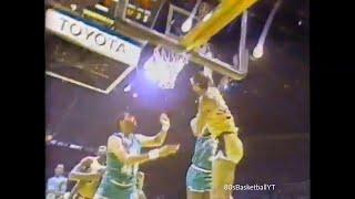 Kareem Abdul-Jabbar Powerful Reverse Dunks on Larry Bird and James Donaldson