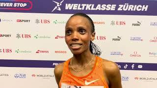 Beatrice Chebet After 14:09.52 WORLD LEAD in Zurich 5000m