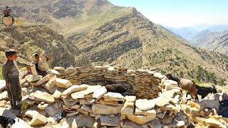 Nomadic Life: Nomadic Girls Build Stone Shelter | True Story of Nomad Survival  🪨